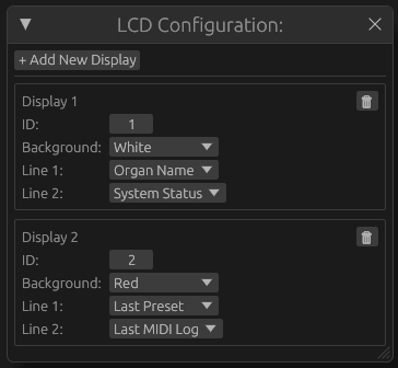 LCD Config Dialog